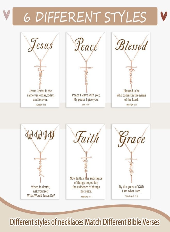 yesaior 24 Sets Faith Cross Necklaces Gifts Christmas Necklace for Women Religious Present Necklace with Verses Card Christian Gifts for Women Church Coworker (Classic) - Image 3